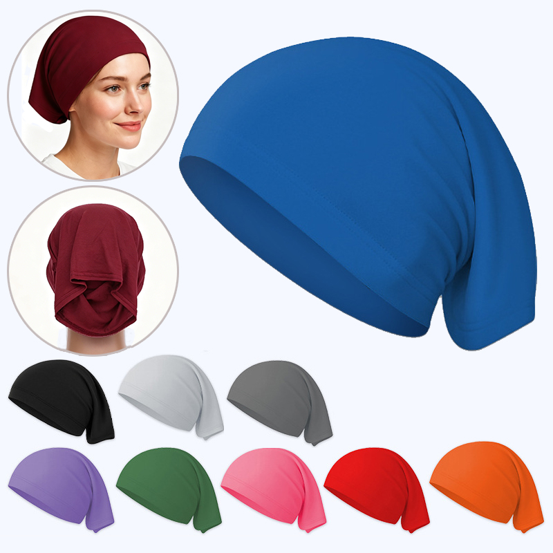 Headband Summer Knit - 夏用アイスシルクヘッドカバー 軽量日焼け防止ヘッドバンド ソリッドカラー 吸湿速乾 UV保護キャップ