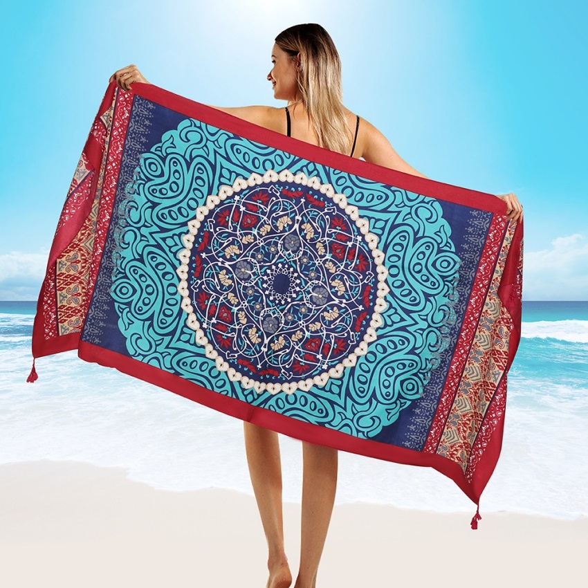 Cover Up Kaftan - コットンビーチドレス,90x2018 cm,レディースビーチサロン,ラージサイズ,水着用,スカーフ,サロン,ニューコレクション180