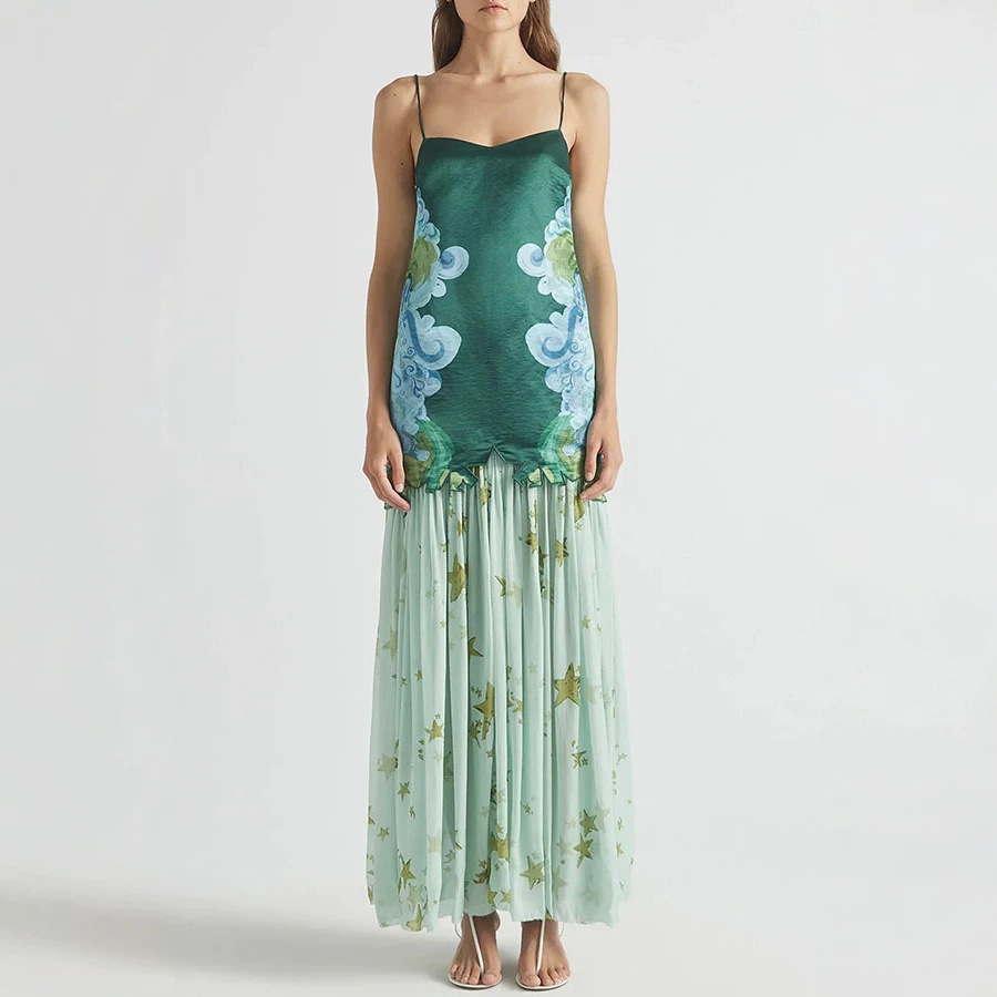 Midi Skirt Floral - Shpmishal レディース 2 ピース スカート セット