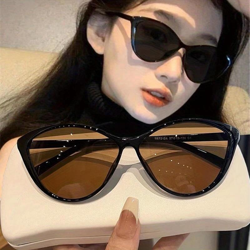 Sunglasses Cat Eye - 1Pc レトロフレームキャットアイサングラス女性トレンディヴィンテージアイウェアパンクワンピースシェードストリートウェア