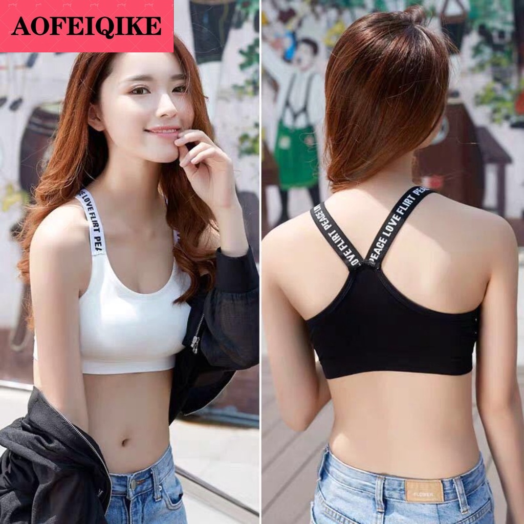 40-65 キロセクシーなブラトップ女性スポーツブラ手紙スト - Bralette Triangle Set のレビューと価格