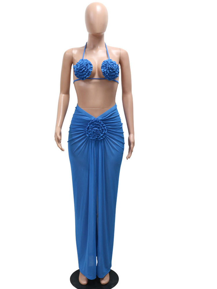 Beyprern レディース ロイヤルブルー 3D フラワー - Swimsuit Bikini Ruched のレビューと価格