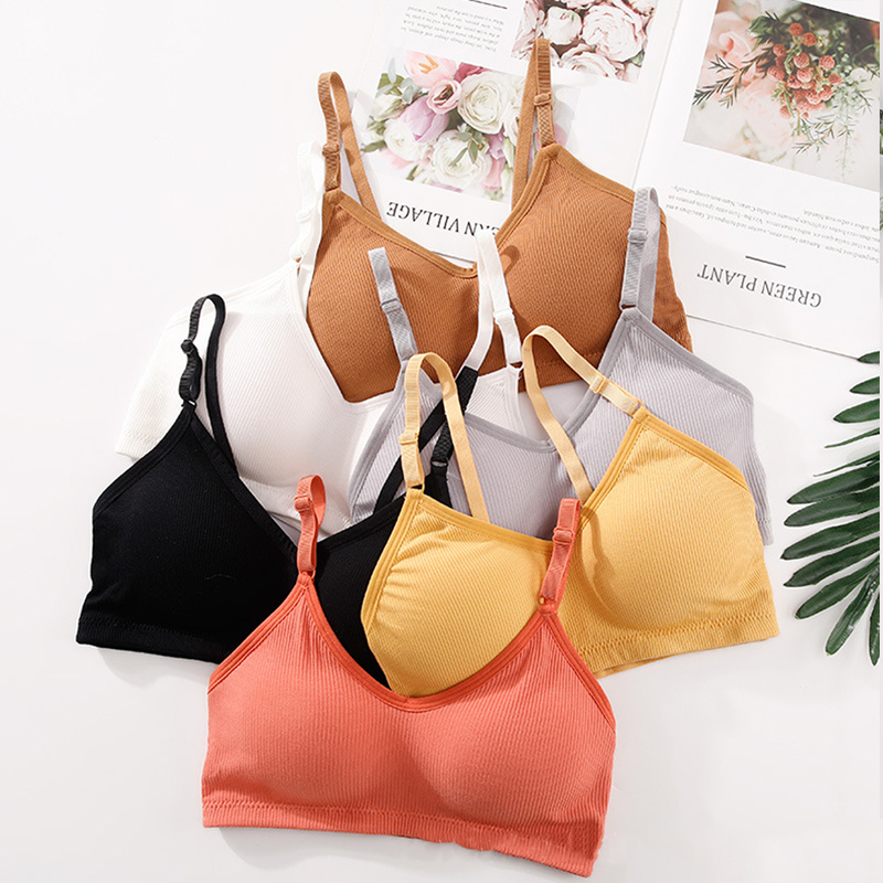 夏用ワイヤレスブラジャー女性シームレスブラレットセクシーな耐 - Bralette Triangle Set のレビューと価格