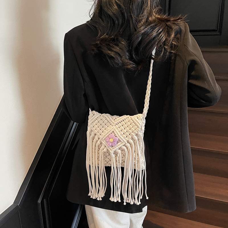 女性のためのサマーバッグ手作りタッセルビーチバッグ織ハンドバ - Crochet Bag Raffia のレビューと価格
