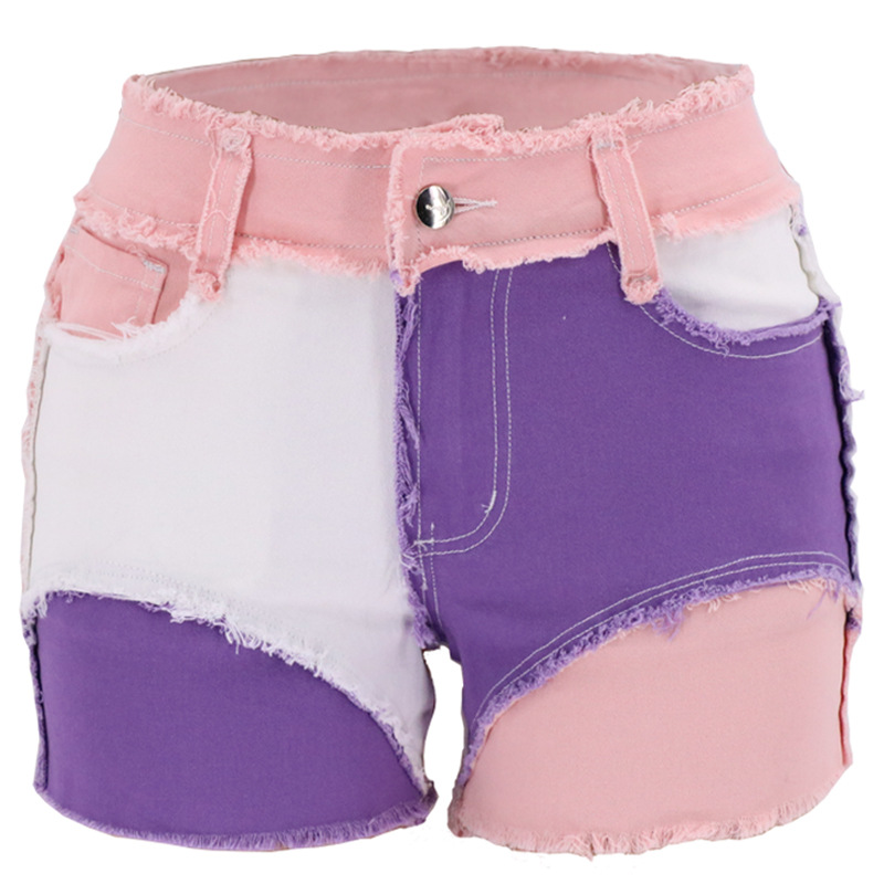 ファッションミッドウエストスリムフィット破れジーンズショート - Shorts Denim Frayed のレビューと価格