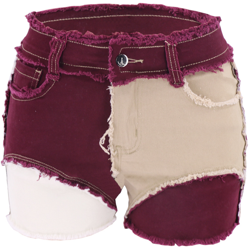 ファッションミッドウエストスリムフィット破れジーンズショート - Shorts Denim Frayed のレビューと価格