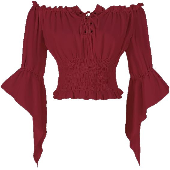 ルネサンス中世貴族風衣装女性ヴィンテージブラウスレトロスチー - Blouse Off Shoulder のレビューと価格
