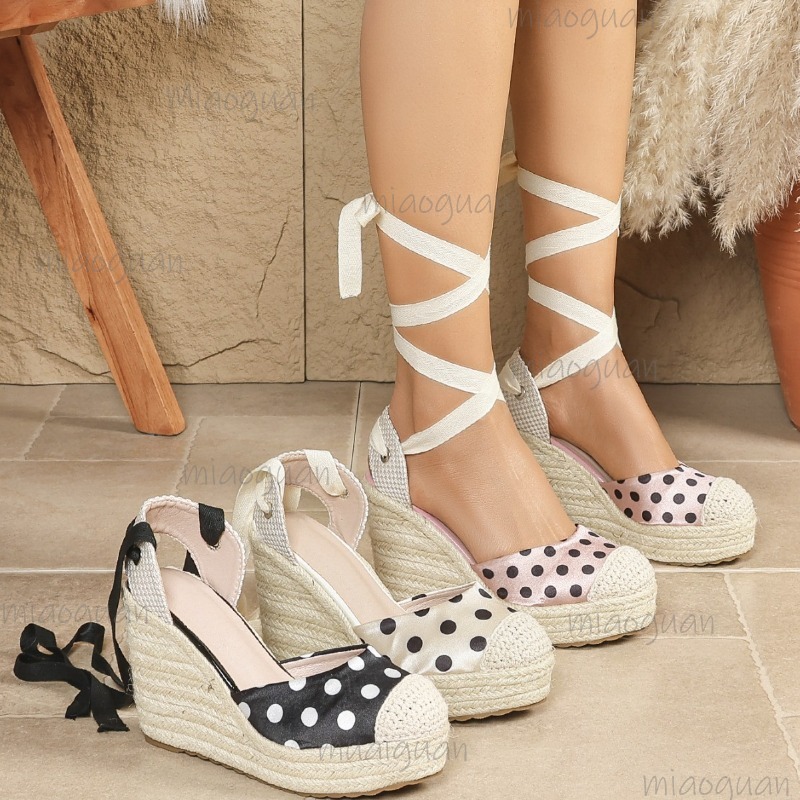 2026年春夏新作 レディース ドット柄 エスパドリーユ ウ - Wedge Espadrille Women のレビューと価格
