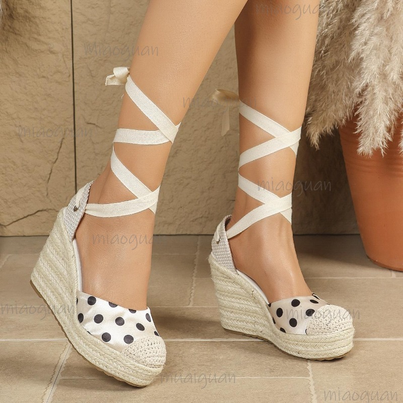 2026年春夏新作 レディース ドット柄 エスパドリーユ ウ - Wedge Espadrille Women のレビューと価格