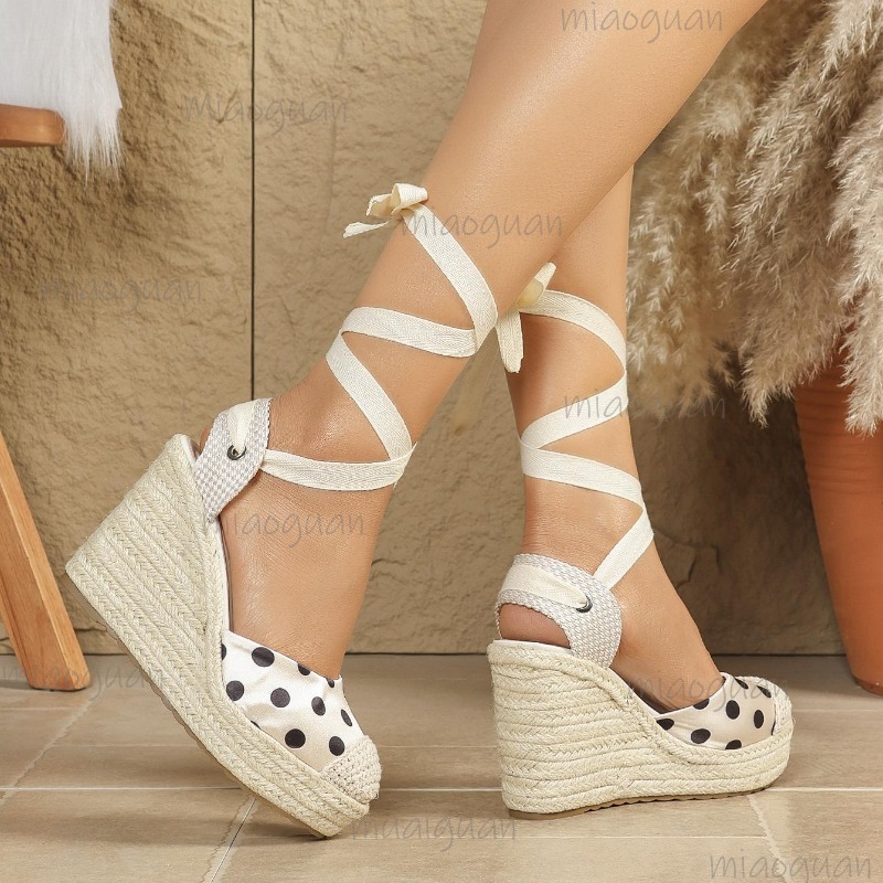 2026年春夏新作 レディース ドット柄 エスパドリーユ ウ - Wedge Espadrille Women のレビューと価格