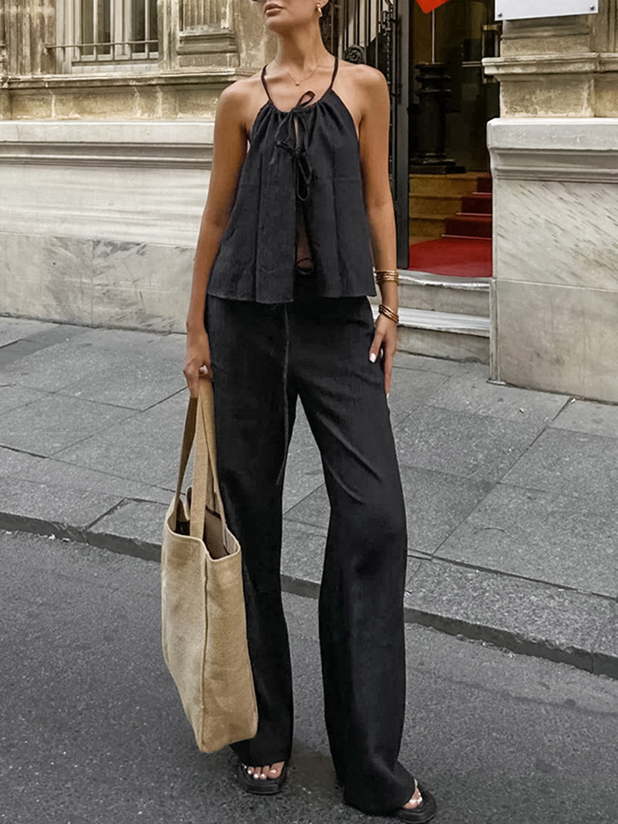 2026年女性用ツーピースセット、レディースお揃いセット、ホ - Linen Pant Wide のレビューと価格
