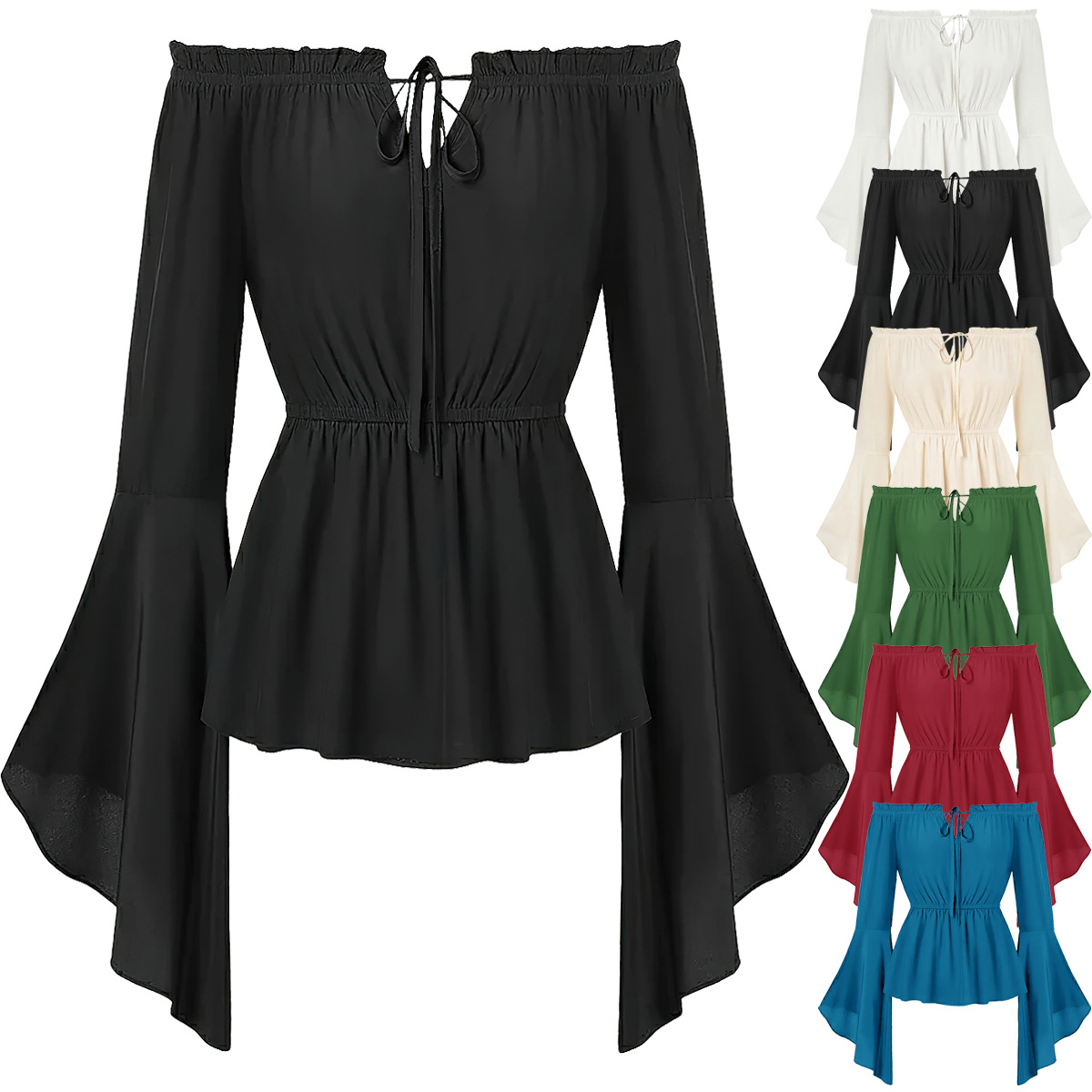 オフショルダー中世風コスチュームブラウス レディース ルネッ - Blouse Off Shoulder のレビューと価格