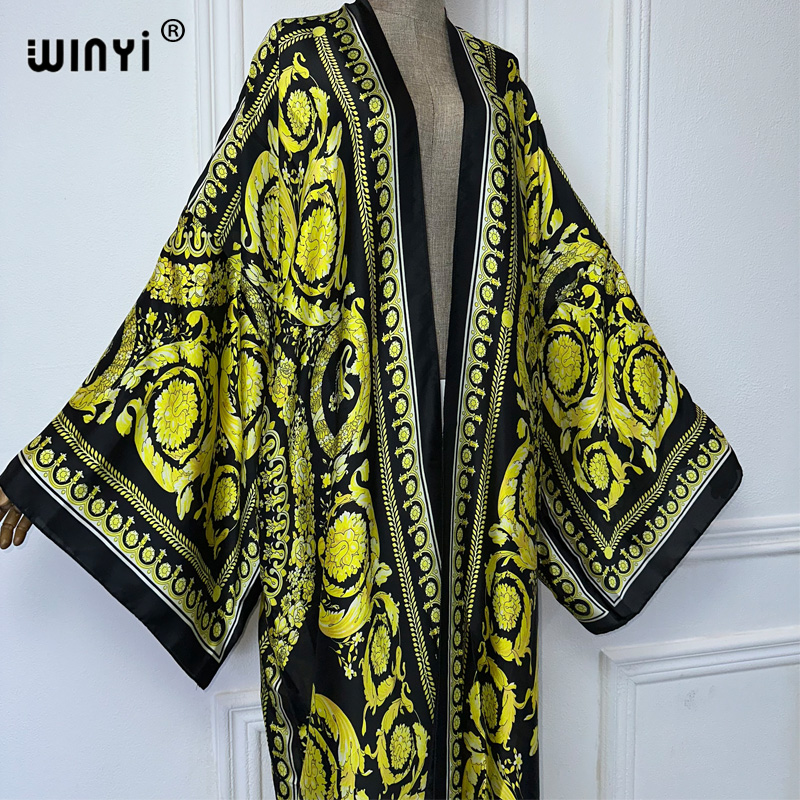 Winyi-ボヘミアンプリントの着物,女性用,カーディガン, - Cover Up Kaftan のレビューと価格