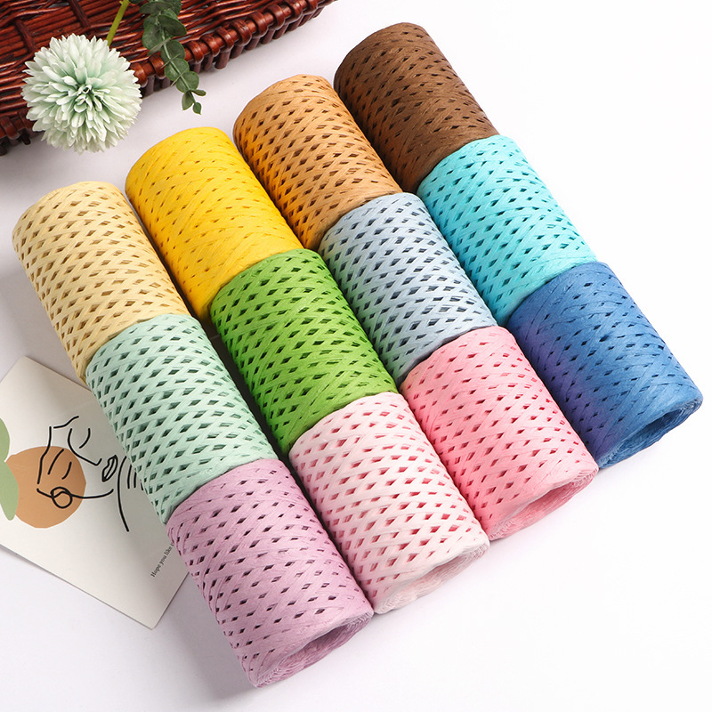 150 メートル天然ラフィアわら糸ニットかぎ針編み紙糸フレン - Crochet Bag Raffia のレビューと価格