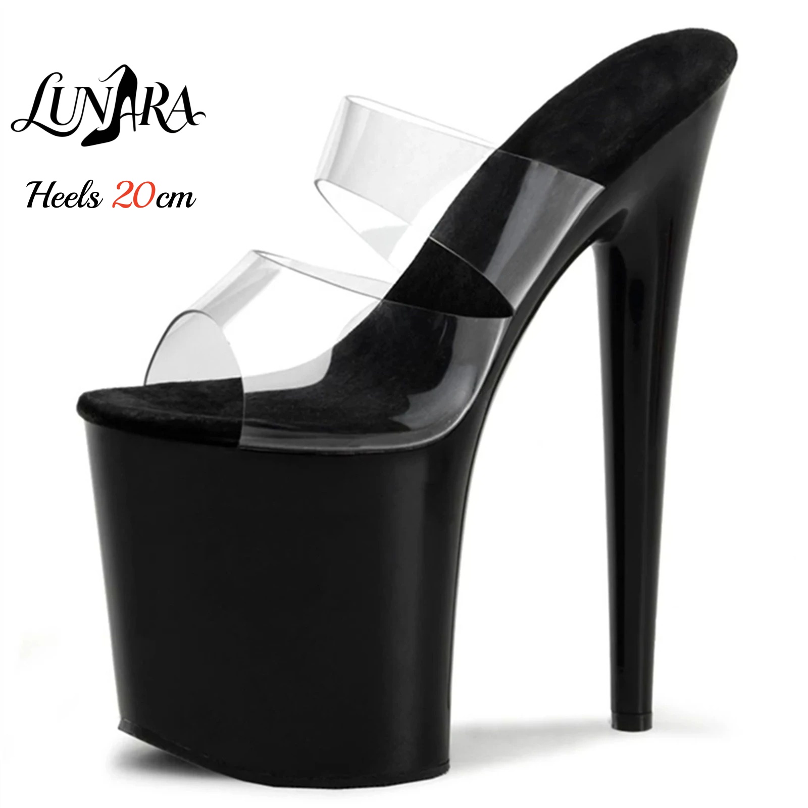 20 センチメートルクリア PVC ストラップ付き超高プラッ - Sandal Strappy Heeled のレビューと価格
