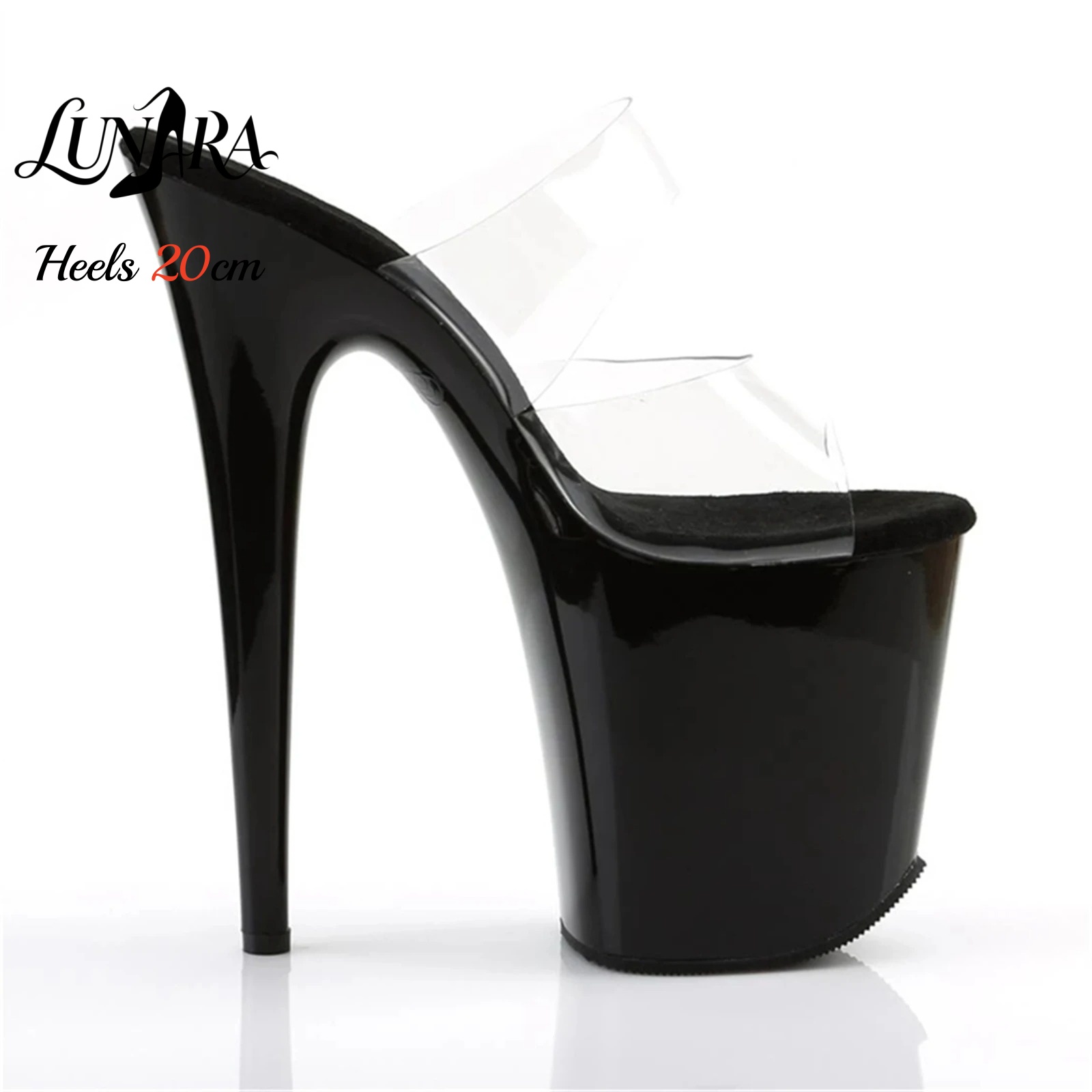 20 センチメートルクリア PVC ストラップ付き超高プラッ - Sandal Strappy Heeled のレビューと価格