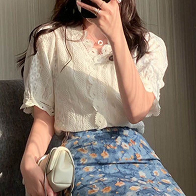レディースサマーツーピースセット レーストップと花柄ミディス - Midi Skirt Floral のレビューと価格