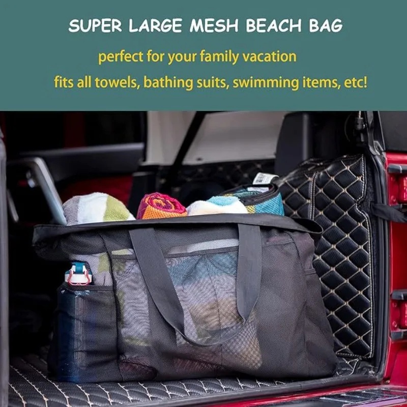 2026年新型大容量メッシュビーチトートバッグ多ポケット水着 - Tote Bag Beach のレビューと価格