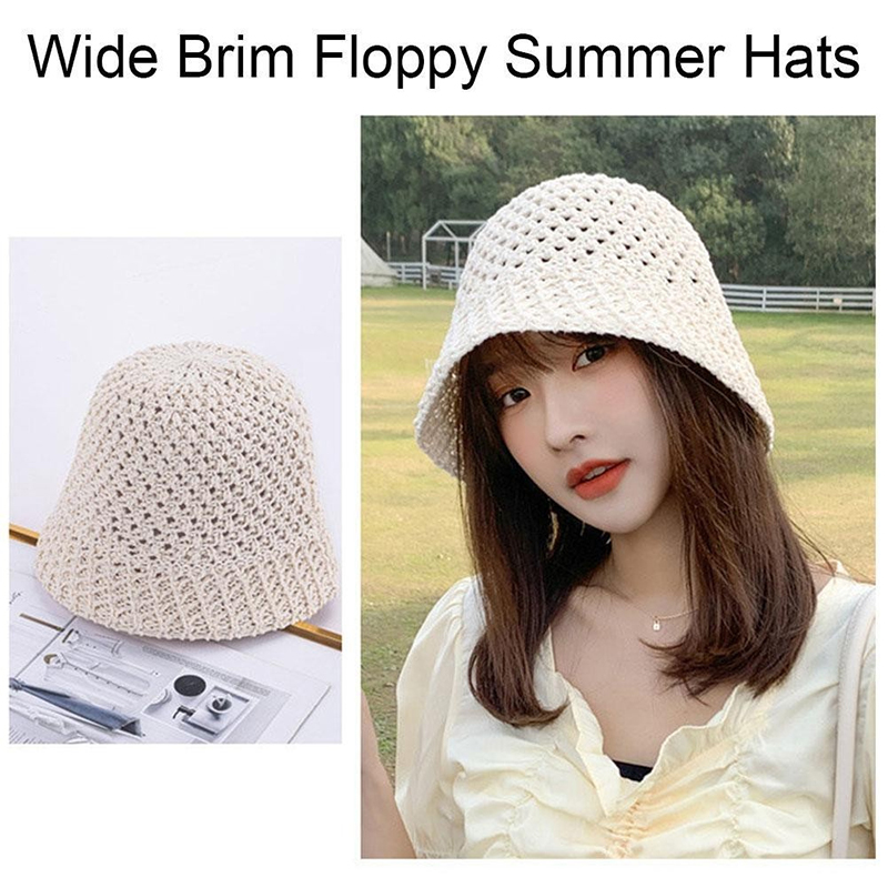 新しい女の子用サンハット、つば広フロッピーサマーハット、女性 - Hat Floppy Wide のレビューと価格