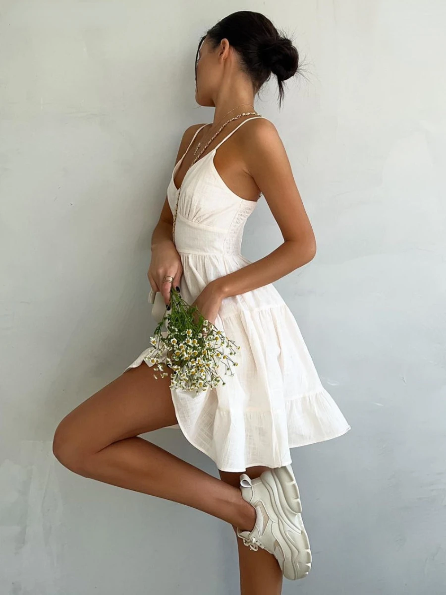 Wolfeel-女性のための綿のリネンのドレス,フレアドレス - Linen Dress Wrap のレビューと価格