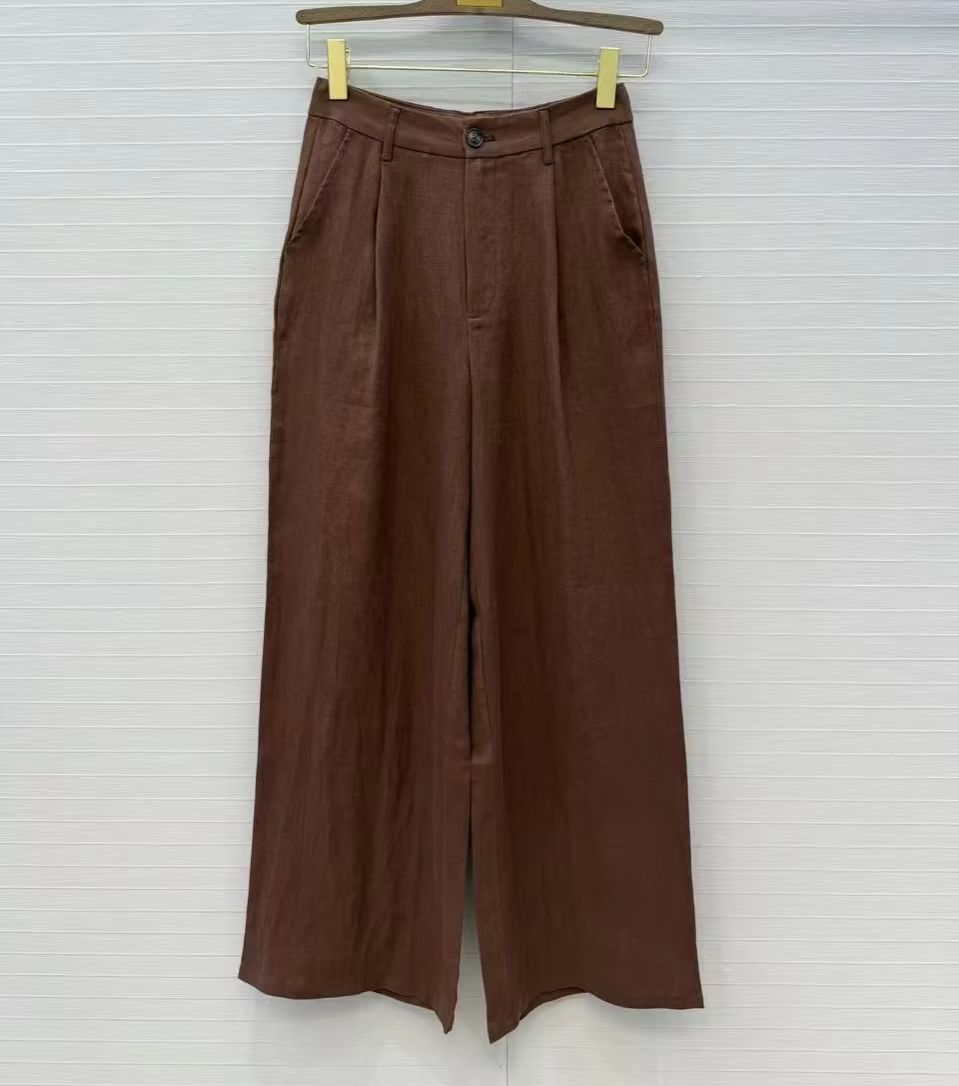 老銭さんのリネンカジュアルツーピースプリントパッチVネックセ - Linen Pant Wide のレビューと価格