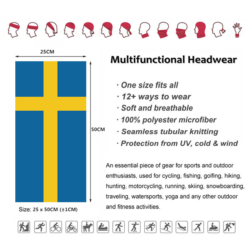 スウェーデン国旗プリントバンダナヘッドウェアライディングバラ - Headband Summer Knit のレビューと価格