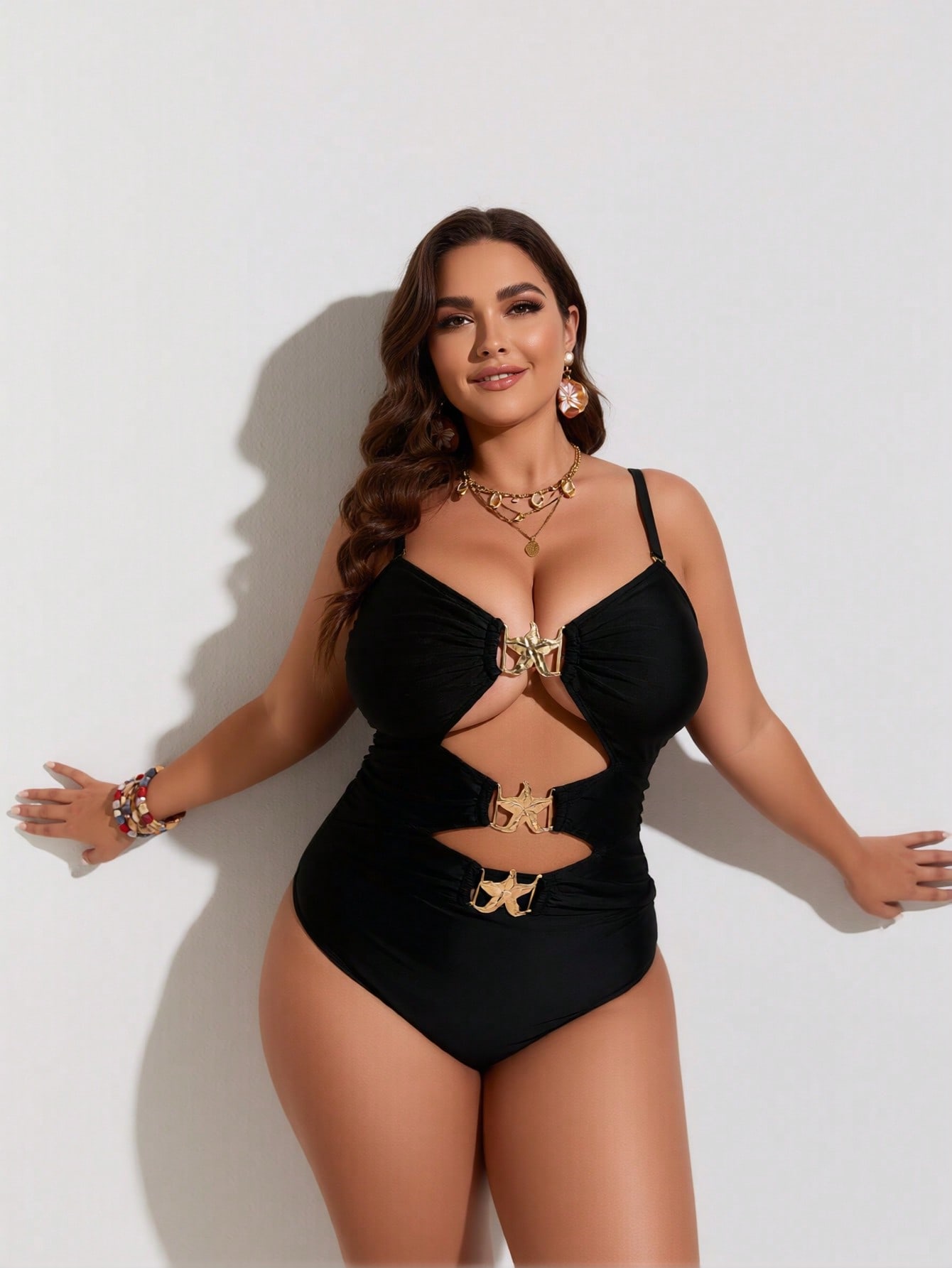 2026年新作レディースプラスサイズワンピース水着：無地ブラ - Swimsuit Bikini Ruched のレビューと価格