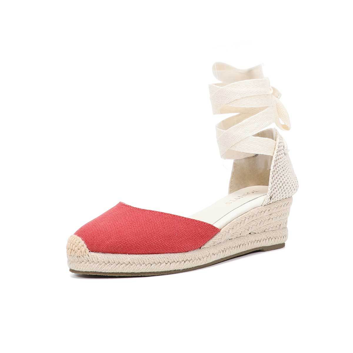 レディース ウェッジ エスパドリーユ レースアップ サンダル - Wedge Espadrille Women のレビューと価格