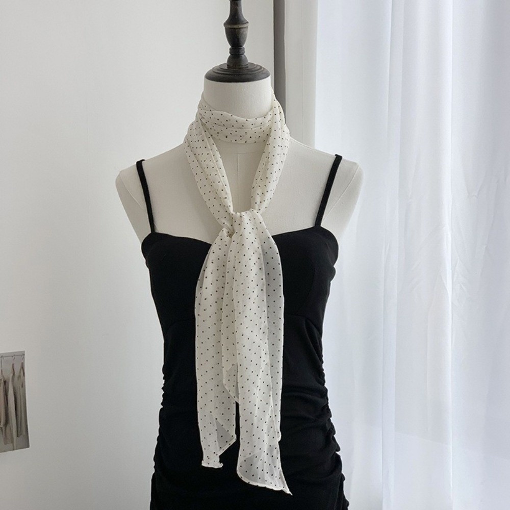 ファッションヘッドバンド水玉模様スカーフ水玉模様シフォン薄い - Headband Summer Knit のレビューと価格