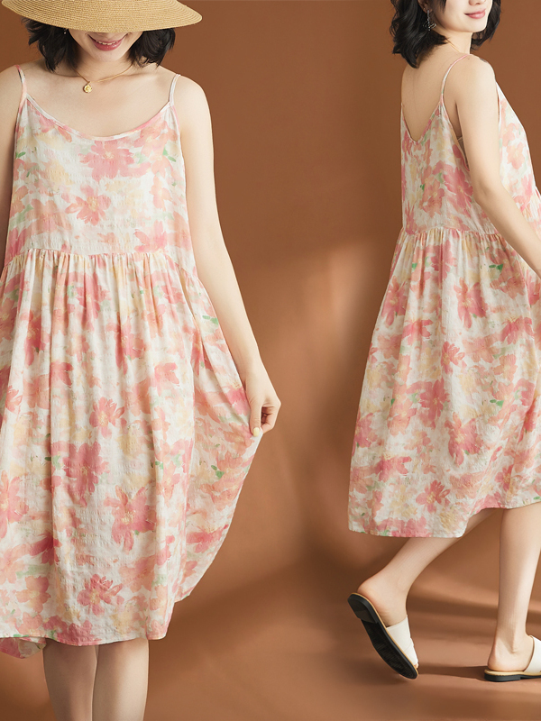 カジュアルなコットンリネン素材の女性用ワンピース、芸術的なス - Linen Dress Wrap のレビューと価格
