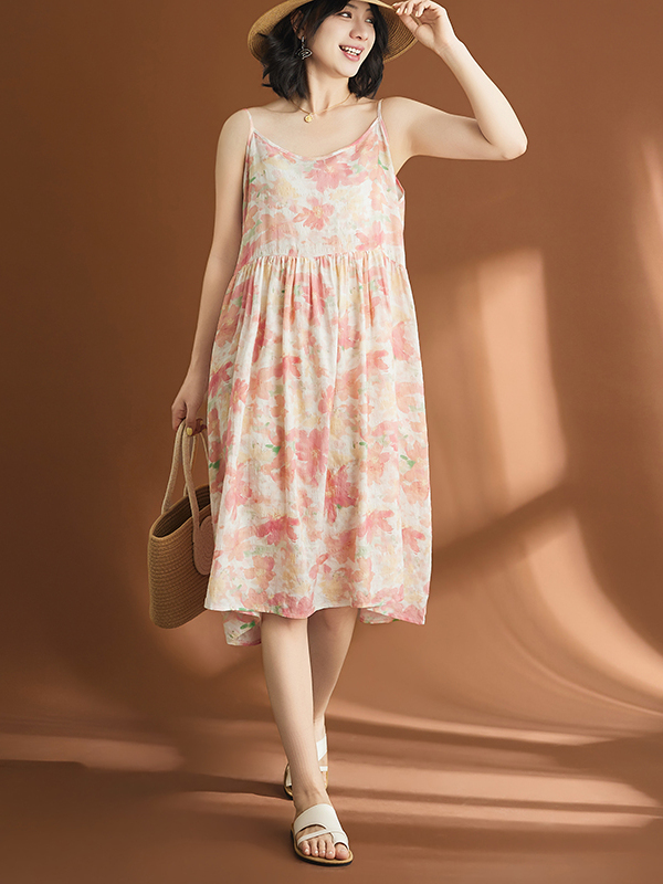 カジュアルなコットンリネン素材の女性用ワンピース、芸術的なス - Linen Dress Wrap のレビューと価格