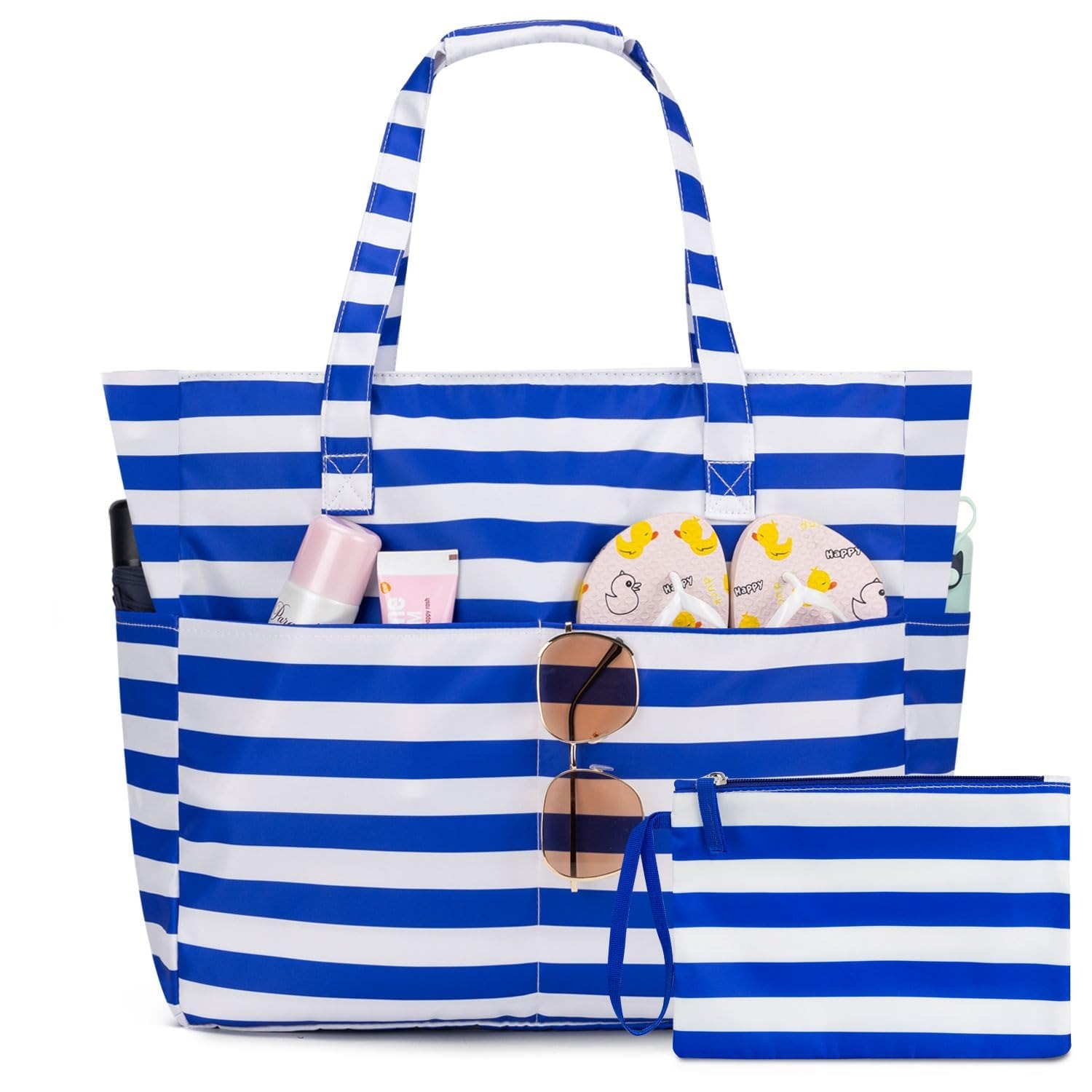 女性用ビーチバッグ 防水防砂 レディーストートバッグ、ジッパ - Tote Bag Beach のレビューと価格