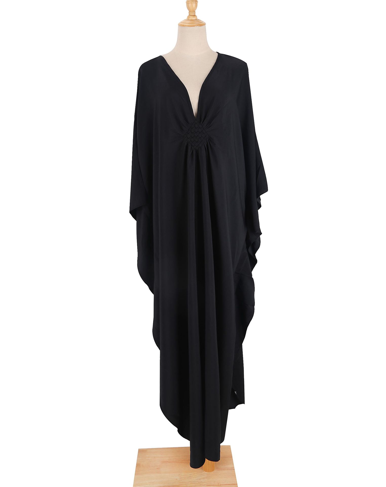 女性用無地カバーアップVネックバットウィングスリーブプラスサ - Cover Up Kaftan のレビューと価格