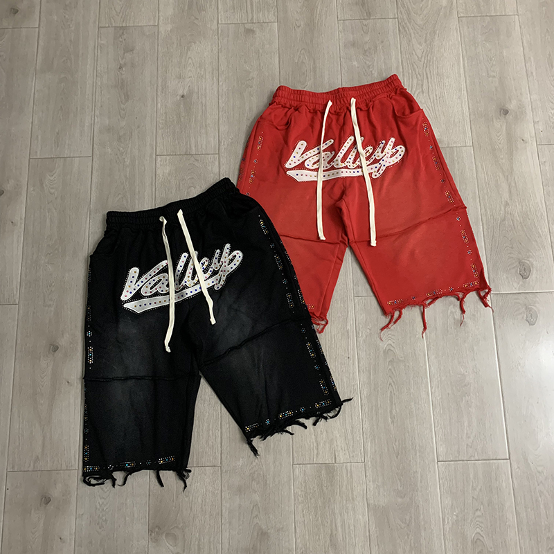 VALLEY メンズ ブラック ニーカジュアルショーツ ライ - Shorts Denim Frayed のレビューと価格