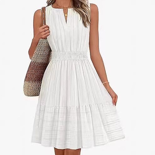 春夏 レディース ノースリーブワンピース ラップVネック プ - Linen Dress Wrap のレビューと価格
