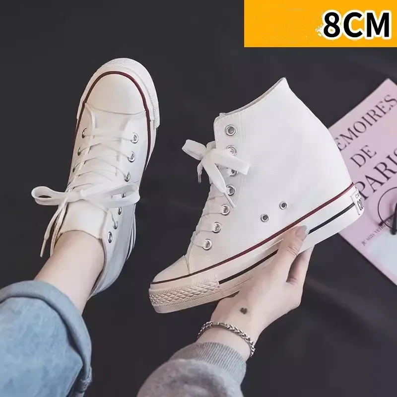 女性用ハイ8cmプラットフォームキャンバスシューズ、隠しヒー - Wedge Espadrille Women のレビューと価格