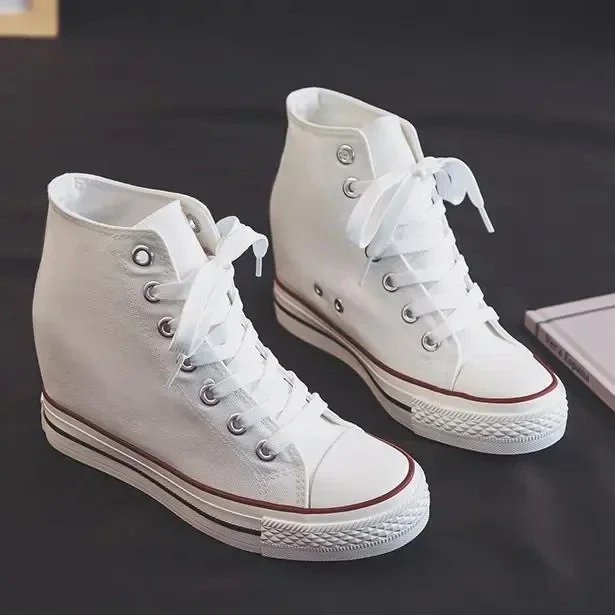 女性用ハイ8cmプラットフォームキャンバスシューズ、隠しヒー - Wedge Espadrille Women のレビューと価格