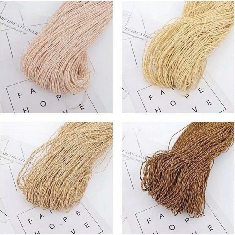 200g 2プライコットンラフィアヤーン、手編み、かぎ針編み - Crochet Bag Raffia のレビューと価格