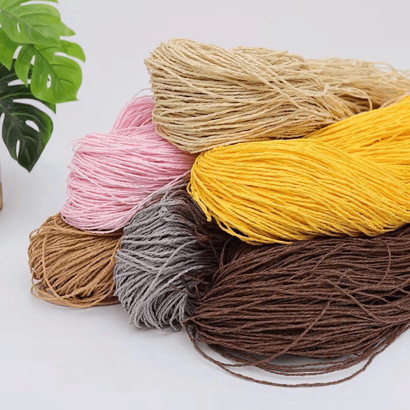200g 2プライコットンラフィアヤーン、手編み、かぎ針編み - Crochet Bag Raffia のレビューと価格