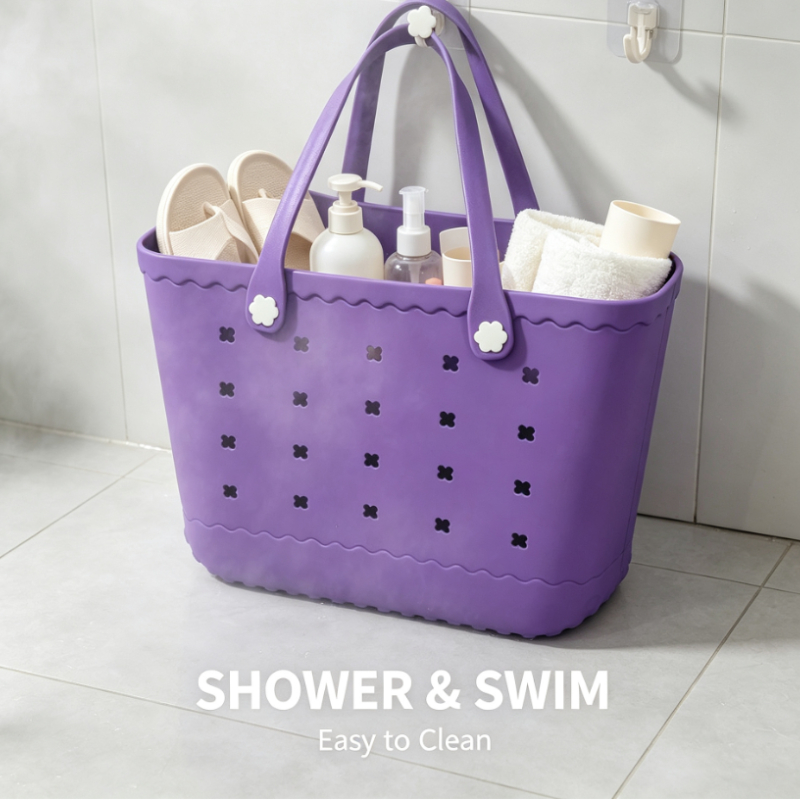 大型EVAビーチトートバッグ、穴あき屋外収納バスケット、女性 - Tote Bag Beach のレビューと価格
