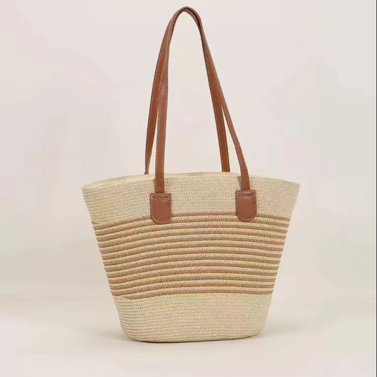 CLAREGQI レディース ストライプストロートートバッグ - Tote Bag Beach のレビューと価格