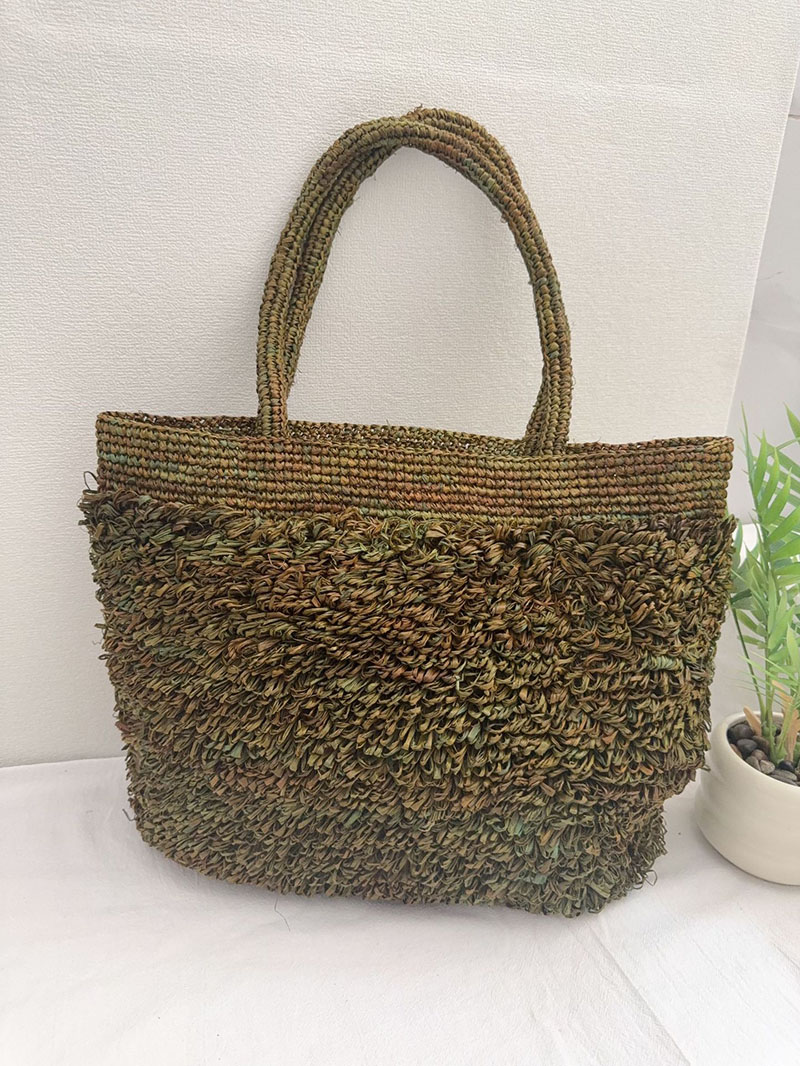 高級ラフィアストローバッグ ボヘミアン織りトートショルダーバ - Crochet Bag Raffia のレビューと価格