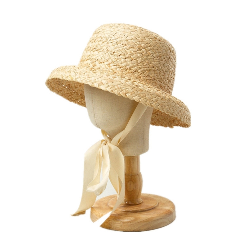 女の子のための手織りの麦わら帽子,広いつばの広いビーチキャッ - Hat Floppy Wide のレビューと価格