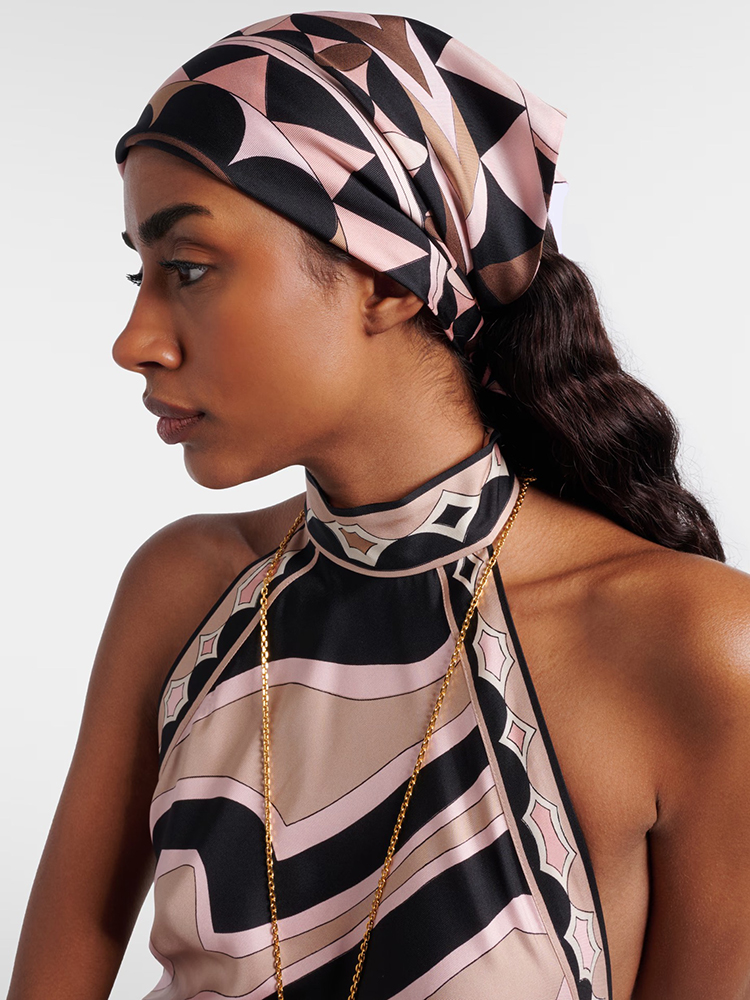 夏のファッションビーチリゾート幾何学模様のシルクヘッドスカー - Headband Summer Knit のレビューと価格