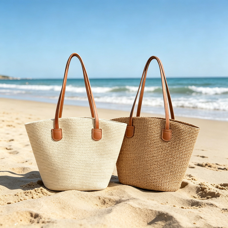 CLAREGQI レディース ソリッドカラー ストロー トー - Tote Bag Beach のレビューと価格