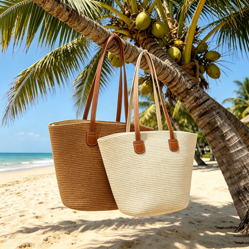 CLAREGQI レディース ソリッドカラー ストロー トー - Tote Bag Beach のレビューと価格