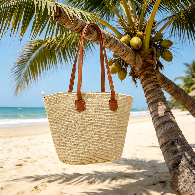 CLAREGQI レディース ソリッドカラー ストロー トー - Tote Bag Beach のレビューと価格