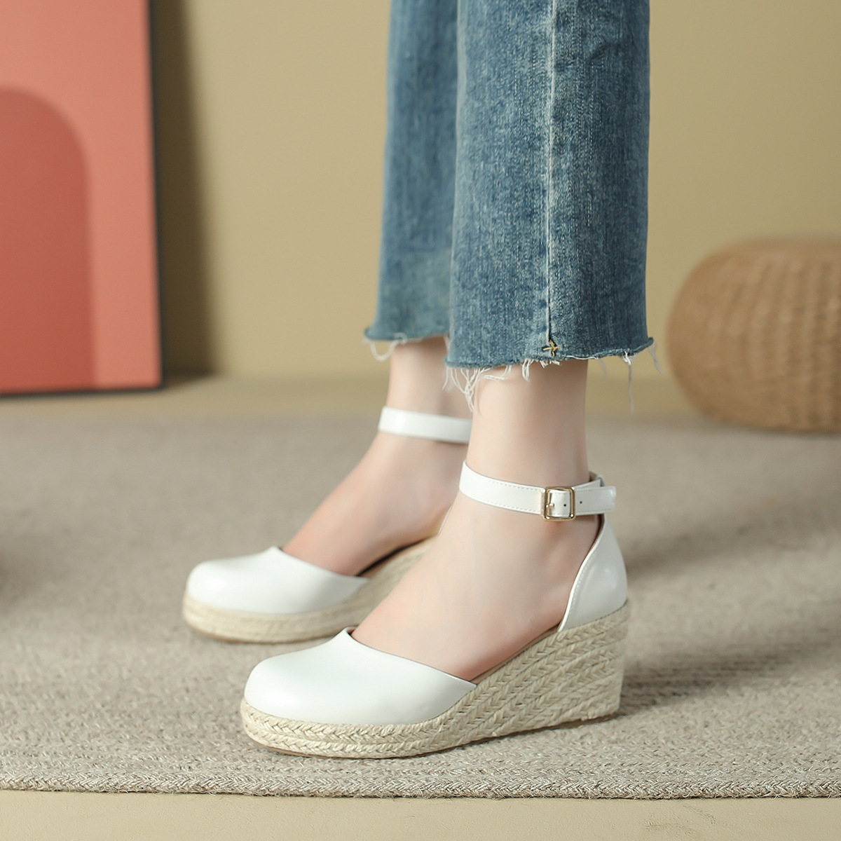 女性のエスパドリーユ ウェッジ サンダル アンクル ストラッ - Wedge Espadrille Women のレビューと価格