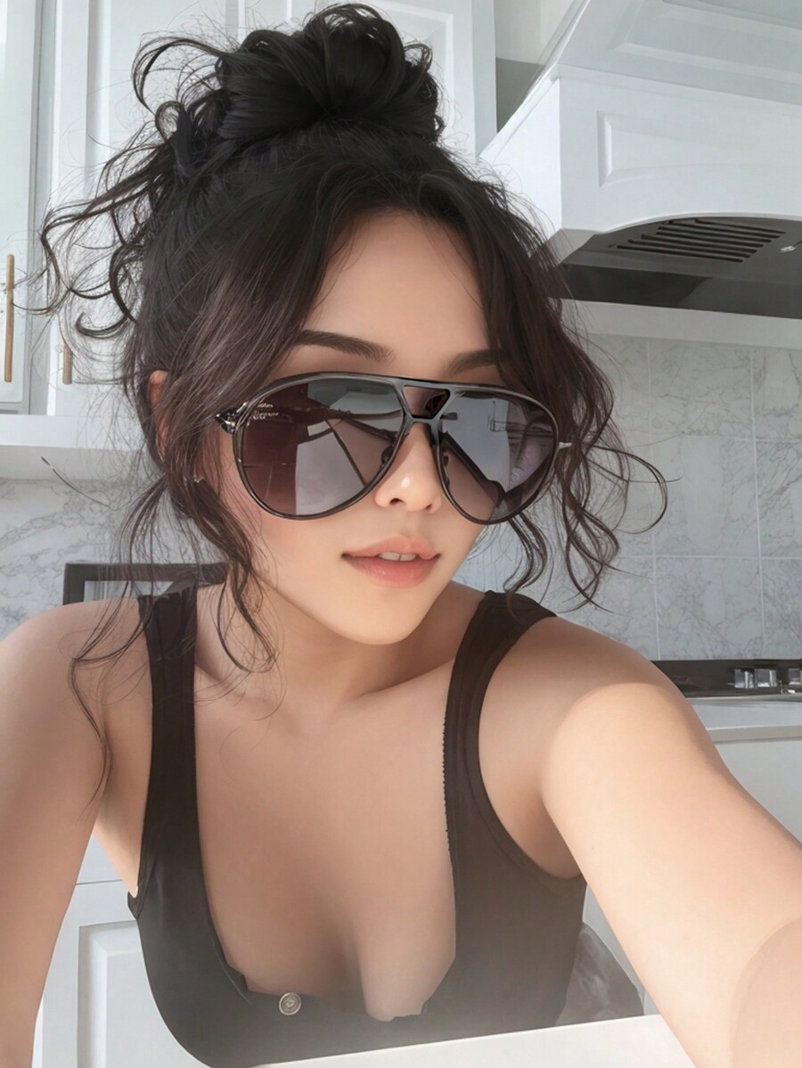 1個入り特大ダブルブリッジフルフレームファッションメガネ、ス - Sunglasses Cat Eye のレビューと価格