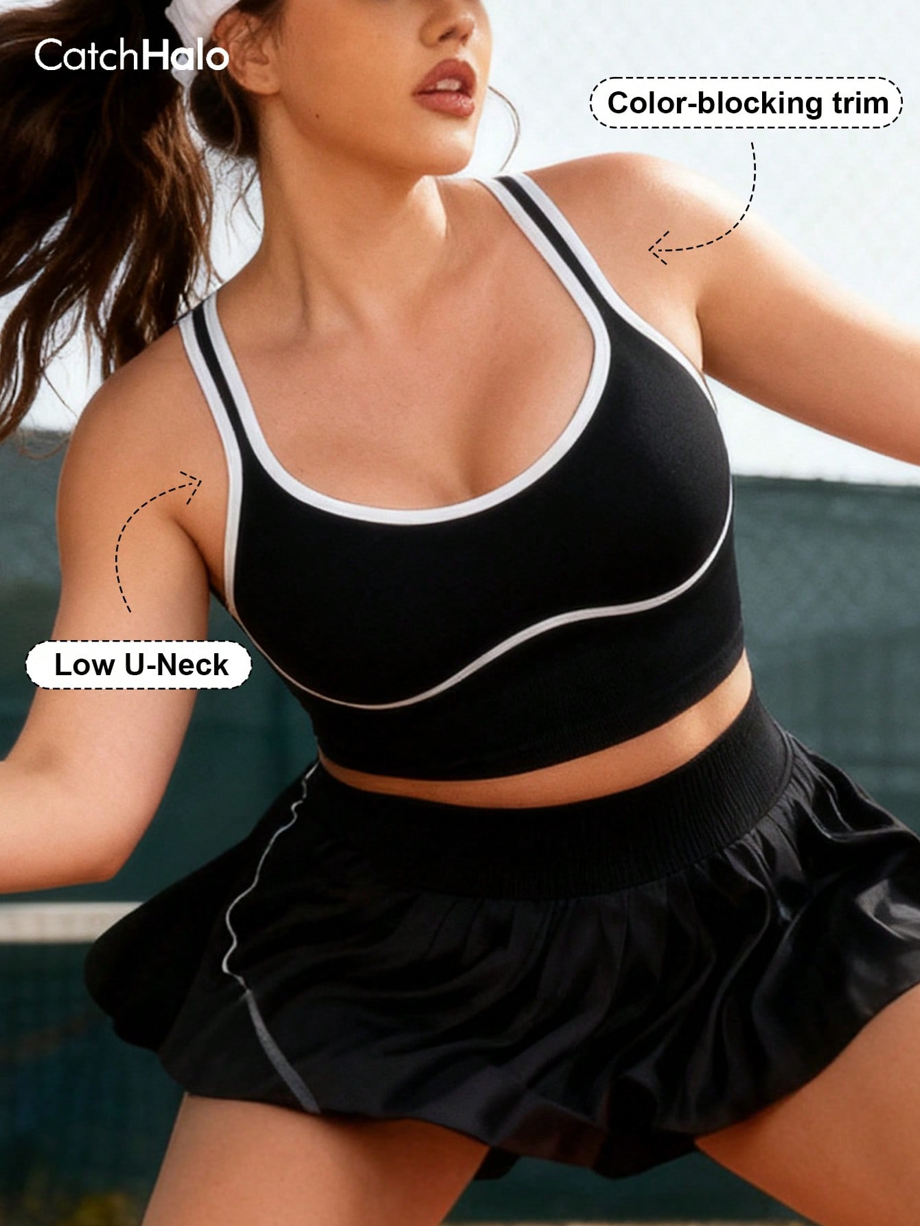 レディース プラスサイズ シームレスブラレット 配色トリム  - Crop Top Crochet のレビューと価格